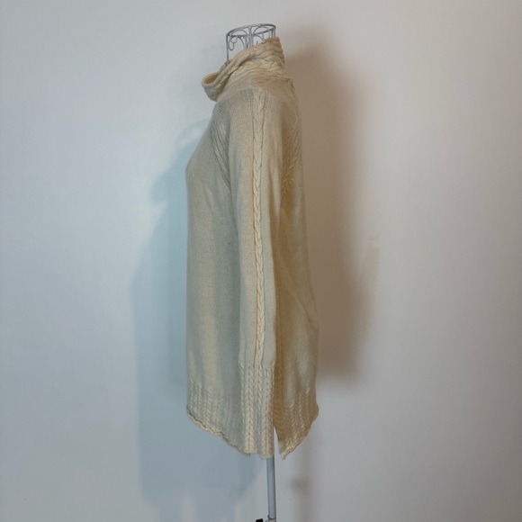 Alashan sweater cable knit turtleneck wool cashmere sweater cream SZ XS pullover - Picture 4 of 9